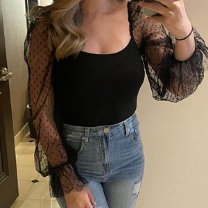 Women’s Sheer Sleeve Bodysuit